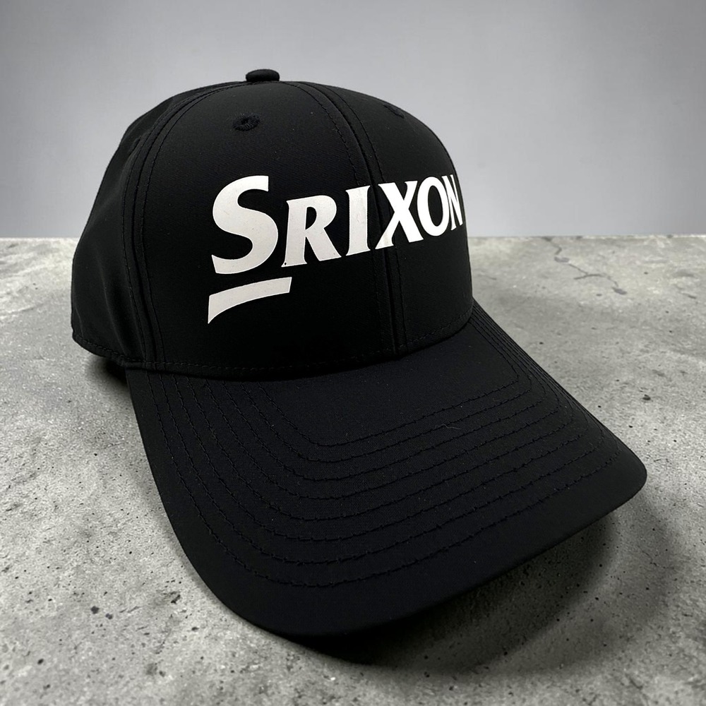 Srixon Golf Tour Tech Hat Adjustable Snapback Black White Logo Lightweight NEW
